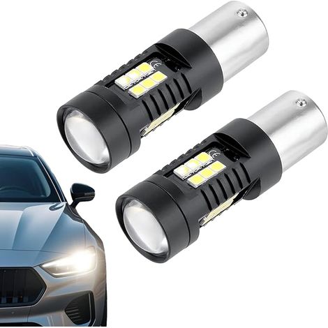 2 lampadine LED DRL per luci diurne compatibili con Fiat Panda 2012-2022, coppia di 21 LED P21W BAY15D, luci diurne, luci DRL accese tutto il giorno, luci di posizione P21/5W (1/5)