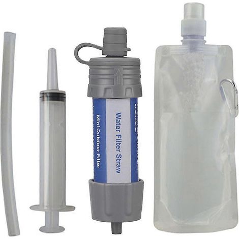 Filtre à eau personnel, système de filtration d'eau, purification pour le camping, pailles filtrantes, matériel de survie en extérieur et en cas d'urgence.