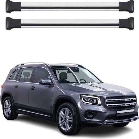 OMAC Barres de toit en aluminium pour Mercedes GLB X247 2019-2026 – TÜV / DIN 75302:2019 – Charge max 75 kg – 2 barres Argent (1/4)