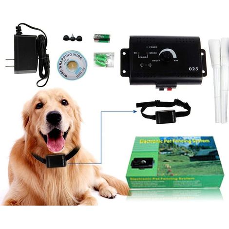 Cloture Electrique pour Animaux sans fil,Collier Anti Fugue Chien Électrique Automatique Dressage Chien avec 2 Colliers pour Chiens Système de Clôture Électronique (1/5)