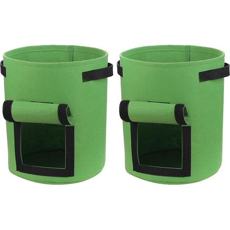 Sacs de culture pour pommes de terre, lot de 2 sacs de culture robustes avec double poignée et fenêtre, parfaits pour les fruits et légumes. (1/5)