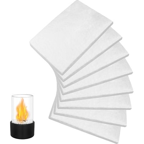 8 piezas de lana cerámica para chimenea de etanol, esponja de lana de 30 x 20 cm para reemplazo de aislamiento de fibra cerámica, brasero de mesa para prolongar el tiempo de combustión (1/5)