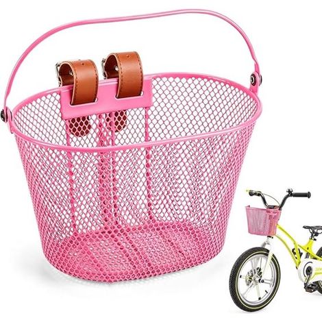 Cesta para bicicleta infantil,cesta metálica impermeable de 25 x 15,7 x 15,7 cm,para niñas y niños