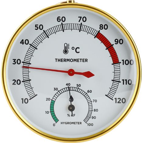 Termometro e igrometro Toivize - Sauna 2 in 1 - Alluminio 10-120 °C - Indicatore di temperatura e umidità a parete per bagni turchi e serre (1/5)