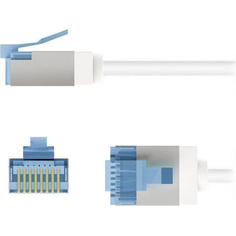 Câble Ethernet Cat6a blindé LSOH slim / ultra flexible - blanc 5m (1/3)