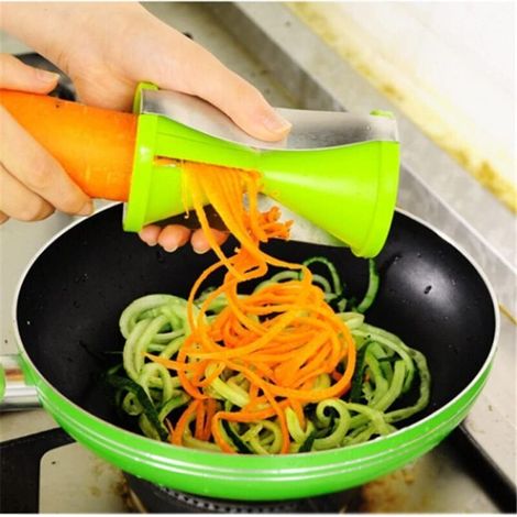 Coupe-légumes multifonction en spirale, coupe-pâtes, courgettes, spaghettis, gadgets de cuisine (vert)