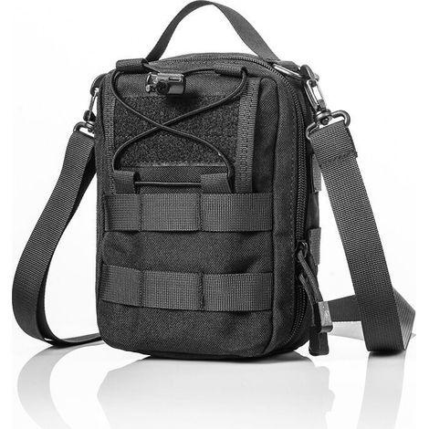 Trousse de premiers secours militaire, sac médical, sac tactique, trousse de premiers secours, étui EDC pour CS War Game, randonnée, escalade (01Black), (1/5)