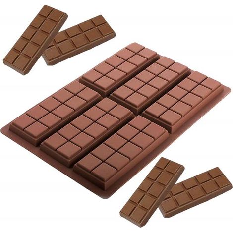 Confezione da due stampi in silicone per barrette di cioccolato, caramelle, gelatine, stampi rettangolari in silicone per la cottura, stampo per sapone, cialde di cera, stampo flessibile per la cottur (1/5)