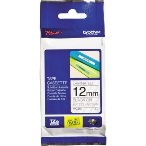 BROTHER Schriftbandkassette Brother P-touch TZe-M31 12 mm x 8 m (B x L) transparent schwarz (1/2)