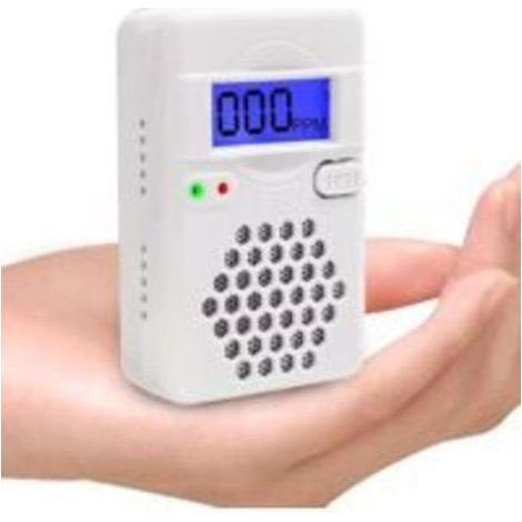 Lntyq Détecteur de monoxyde de carbone avec écran LCD numérique, détecteur de CO avec batterie remplaçable, bouton de réinitialisation de test, indicateur de batterie faible, portable (1/4)