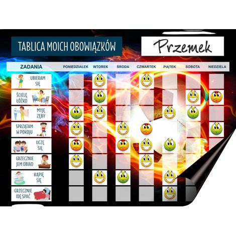 Una tabla de tareas para el refrigerador. Una tarjeta motivacional para niños. Un planificador magnético. (1/5)
