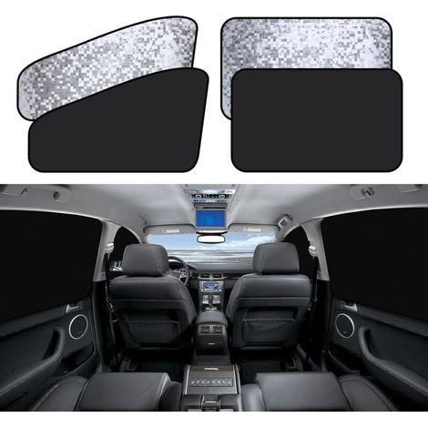 Pare Soleil Voiture - Rideau Voiture pour Bloquer Les Rayons UV et la Chaleur, Magnétique, pour Fenêtre Latérale, 4pcs (1/4)