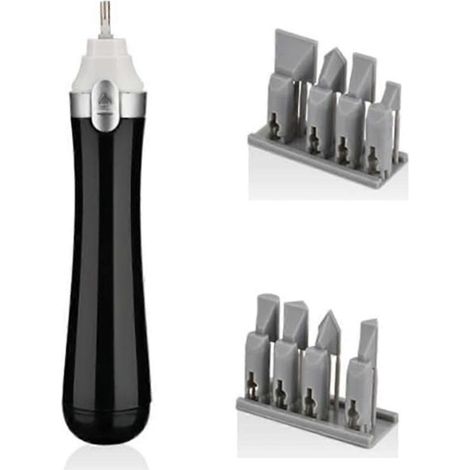 Ponceuse alternative avec un jeu de 8 papiers abrasifs, adaptée aux amateurs, aux artistes, aux maquettes miniatures et au polissage et au ponçage de figurines. (1/5)