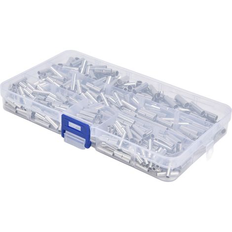 Lot de 450 raccords à souder cuivre étamé non isolés pour câble électrique avec butée, assortiment 200 petit 150 moyen 100 grand avec boîte (1/5)