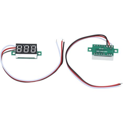 Deux mini voltmètres numériques, testeur de tension CC à 3 fils, LED de 0,36 pouce, 0,00 V-30,0 V, protection contre l'inversion de polarité. (1/5)