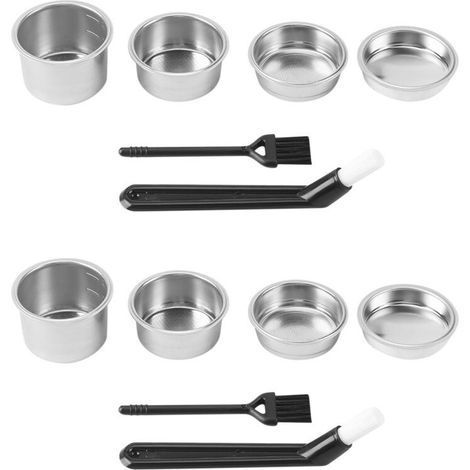 Juego de 2 cestas de filtro de 51 mm para portafiltros de espresso de 1/2/4 tazas, sin fondo, compatibles con máquinas de café, 51 mm