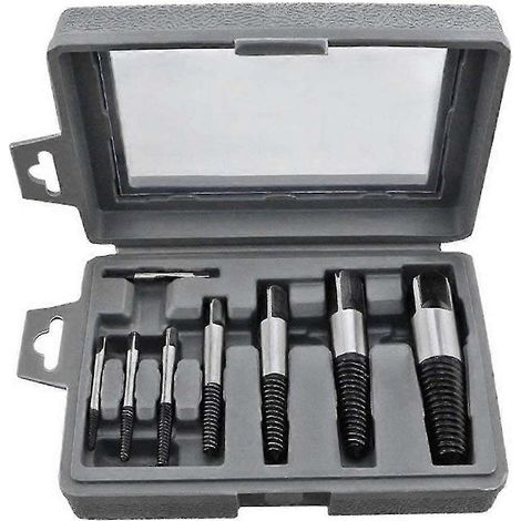 Kit de 8 extracteurs de vis endommagées faciles à retirer, compatibles avec les boulons cassés et les tuyaux d'eau. (1/5)