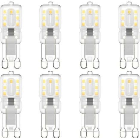 Lot de 8 ampoules LED G9, G9 LED 220 V Blanc naturel 4000 K 3 W équivalent halogène 30 W [Classe énergétique E] (1/5)