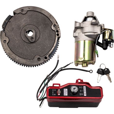 ELECTRIC START KIT STARTER MOTOR FLYWHEEL IGNITION SWITCH FOR HONDA GX160 5.5HP (1/5)