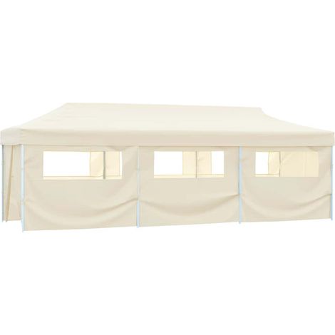 vidaXL Carpa plegable Pop-up con 8 paredes laterales 870x291x315 cm crema (1/2)