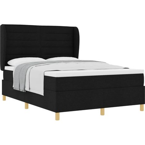 Maison Exclusive - Letto a molle con materasso Nero 200 x 160 cm Tessuto (1/5)