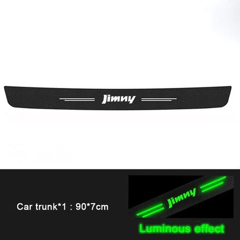 (1 pièce) Autocollants pour voiture Suzuki Jimny,emblème,imitation fibre de carbone lumineuse,pour seuil de porte de coffre arrière,protection contre les rayures et les éraflures (1/3)