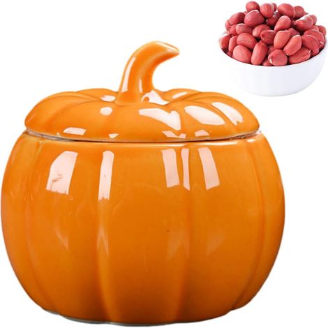 Bocal à bonbons en céramique en forme de d'Halloween Récipient hermétique pour friandises de Thanksgiving, décoration d'intérieur pour cuisine, fête, chambre, dortoir, salon (1/5)