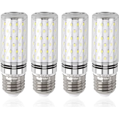 E27 LED-Lampe, Kaltweiß (6000 K), 1600 lm, 16 W, entspricht einer 100–120 W Halogenlampe, großes E27-Schraubsockel, LED-Maiskolbenlampe, 360°-Abstrahlwinkel für Kronleuchter, 220–240 V Wechselstrom, n (1/5)