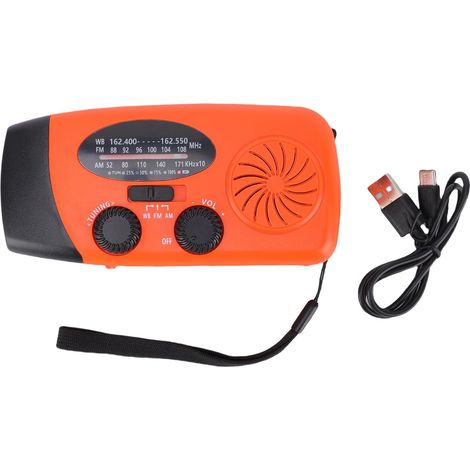 Radio d'urgence Portable 6000mAh, AM FM NOAA WB Météo, avec pour (1/5)
