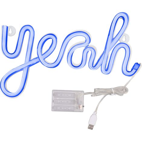 lumineuse LED néon en forme de Yeah décoration murale