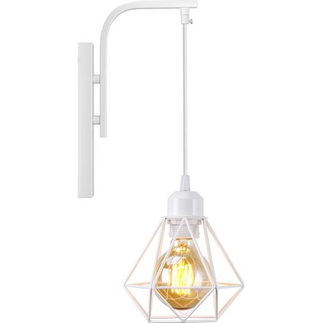 Lampada da Parete in Ferro Battuto Moderno Applique da Parete a Gabbi di Diamanti Camera da Letto Soggiorno Cucina