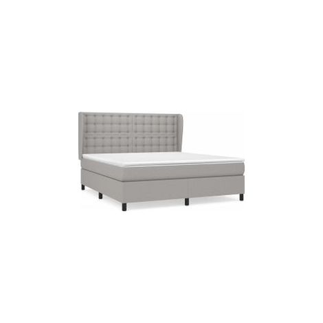 Sommier à lattes de lit avec matelas Gris clair 180x200 Tissu (1/5)