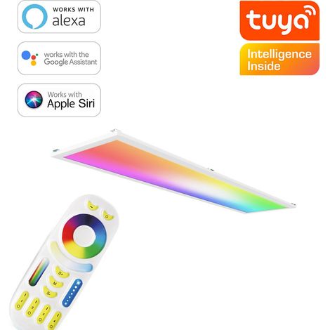 RGB+CCT LED Panel 120x30cm inkl. MiBoxer Smarthomesteuerung 48W 24V Rahmen weiß - Panelmontage: Z Halterung für Wand und Deckenmontage (1/5)