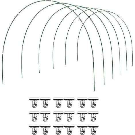 Filiyano-【NX】Lot de 36 arches de serre, tunnel de culture, 6 ensembles d'arches de jardin de 2,6 m, acier inoxydable et fibre de verre (1/5)
