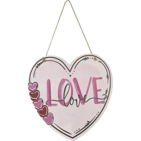 Heart-Shaped Hanging Sign - Romantic Valentine's Day Decoration - Durable and Elegant Ornament for Indoor and Outdoor Use (1/5)