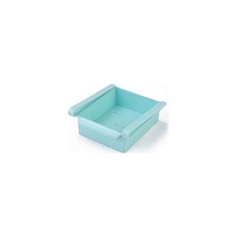 Ripiano scorrevole per frigorifero da cucina, salvaspazio, contenitore per alimenti, 1 pezzo (blu) - Crezuo