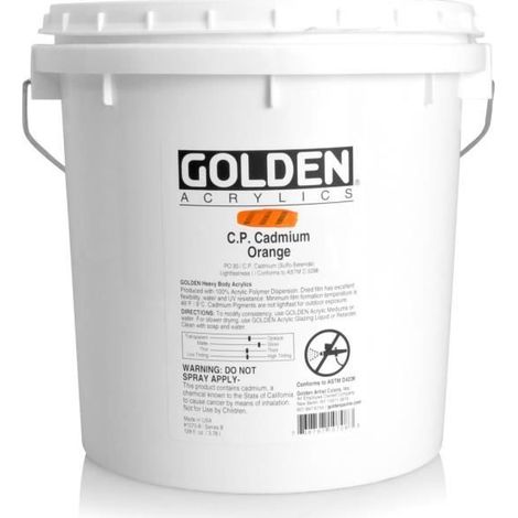 Peinture acrylique - GOLDEN - Orange Cadmium S8 - 3,78 L - Expédié de France - 1 pièce
