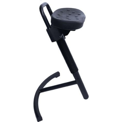 STIER Stehhilfe mit Stahlgestell schwarz Sitzhöhe 645-825 mm PU-Sitz
