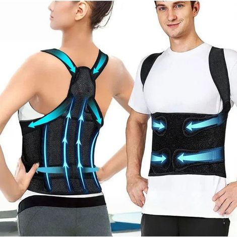 Posture Correcteur Dos Femme Homme,96-106cm Ceinture Dorsale Maintien du Dos Droit,Redresse Dos Soutien Lombaire Respirant Réglable (1/5)