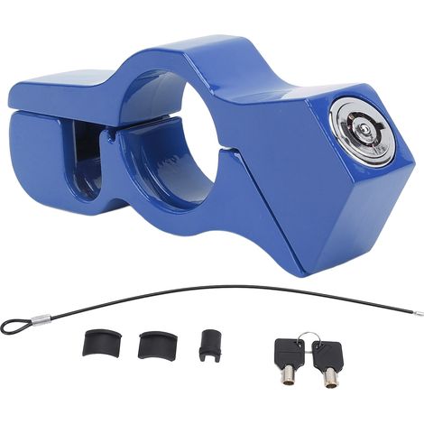 Lucchetto per manubrio moto in lega di alluminio, antifurto, frizione freno con catena per ATV, moto da cross, scooter, strada blu
