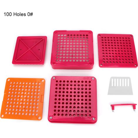 100 trous plaque de remplissage de gélules manuelle - Machine à poudre pour capsules taille 0 - Outil de remplissage de capsules (1/5)