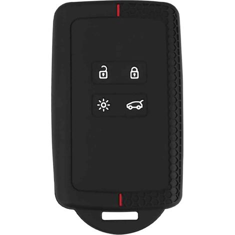 1 Étui de clé Silicone 3 boutons Compatible Renault Clio Megane Kadjar Dacia Duster Ligne rouge (1/5)