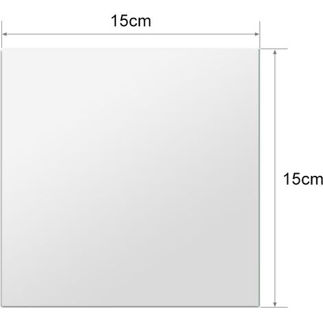 Lot de 9 stickers miroir carrés DIY 15cm, autocollants muraux 3D en acrylique, déco adhésive pour salle, chambre, salon (1/3)