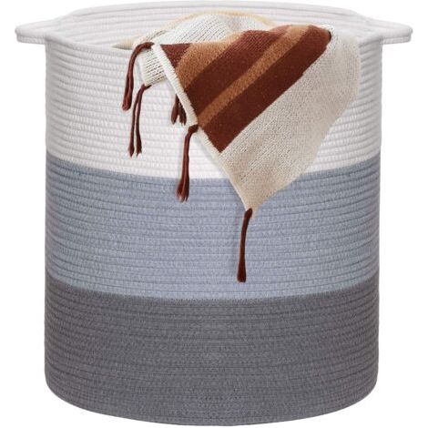 Paniers Linge en Coton - 100% en Coton,45 x 35 cm, Grande Capacité Panier de Rangement, Corbeille à Linge de Haute Qualité, Peut être Utilisé dans la Chambre de Bébé