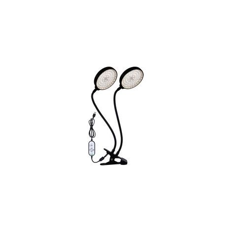 LED elevent la lumiere a spectre complet lumiere blanche 4/8/12H minuterie 5 luminosite Leves Clip plante lumiere croissante pour les semis de plantes d'interieur Sunlike reglable col de cygne plante