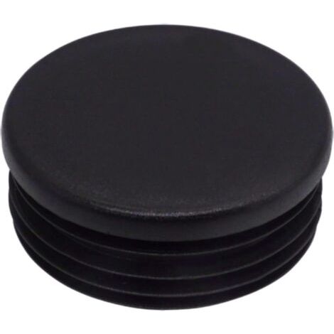 BUNTHAUS Lot de 20 inserts de tubes ronds de 60 mm, bouchons de poteau de clôture en plastique noir, bouchons de tuyau, noir RAL 9005
