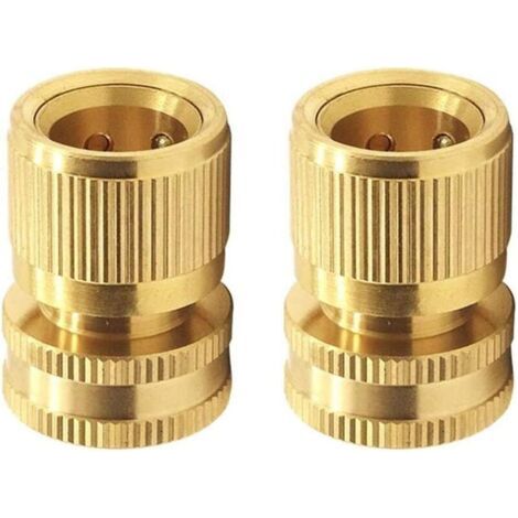 Raccordo rapido in ottone da 19 mm (3/4") per tubo da giardino, confezione da 2