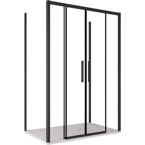 Box Doccia 3 Lati 80x140x80 cm 2 Ante Scorrevoli in Cristallo Trasparente 6mm H195 Bonussi Eliane (1/5)