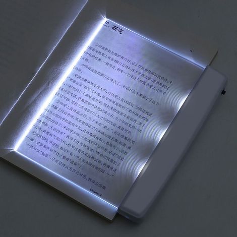Lampe de lecture LED pleine page – portable sur batterie – éclairage doux uniforme – pour lecture de nuit au lit,Blanc (1/5)