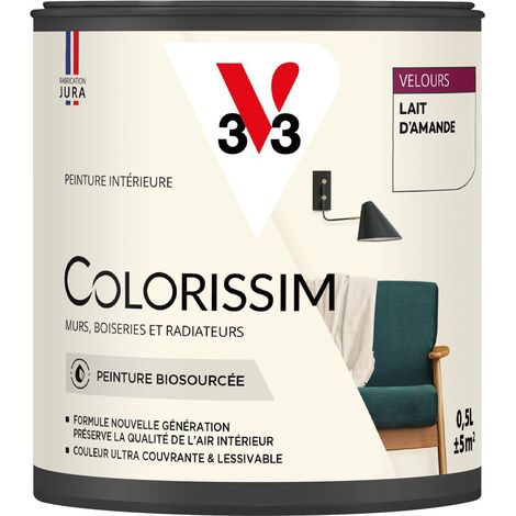 Peinture murale intérieure Colorissim® V33 Lait d'amande Velours 0,5L